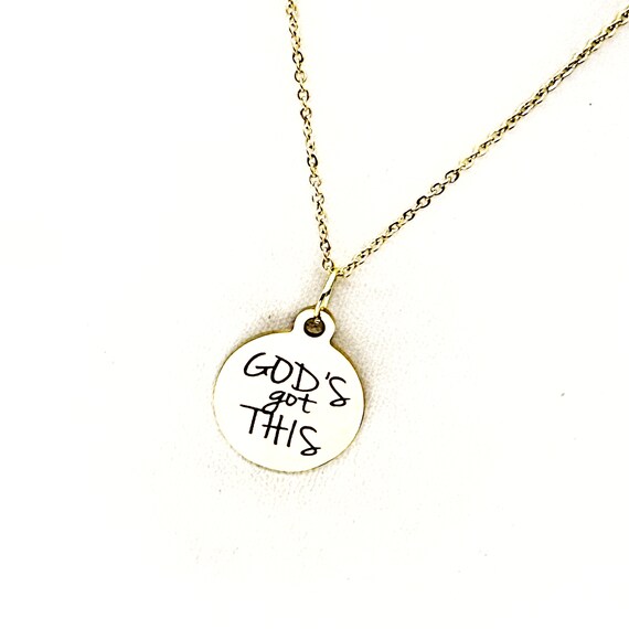 God’s Got This Goldtone Charm Necklace, Faith Gift For Her, Wife, Daughter, Tough Times Gift, Sickness Gift, Encouraging Her, Faith Quote