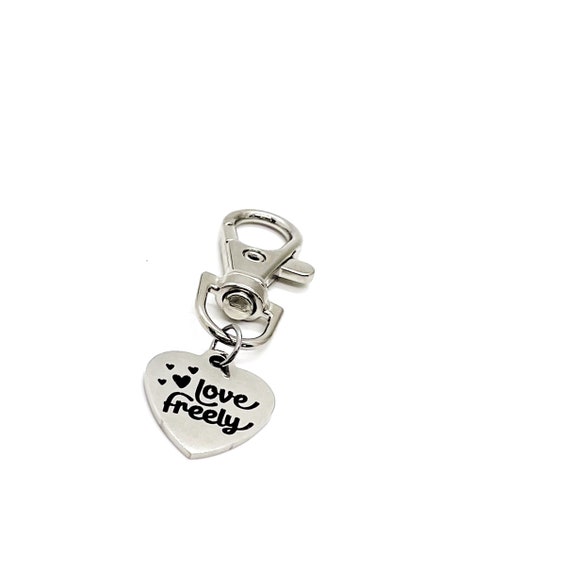 Love Gift, Love Freely Clip On Charm, Wife Gift, Daughter Gift, Son Gift, Husband Gift, Gift For Her, Gift For Him, Bag Charm, Purse Charm