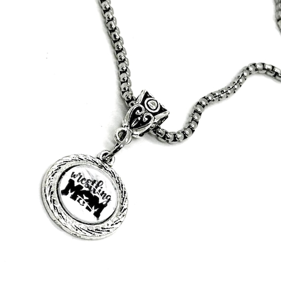 Wrestling Mom Cabochon Pendant Necklace, Mom Gift, Wife Gift, Gift For Her, Sports Mom, Wrestling Son, Team Moms, Friend Gift, Senior Mom