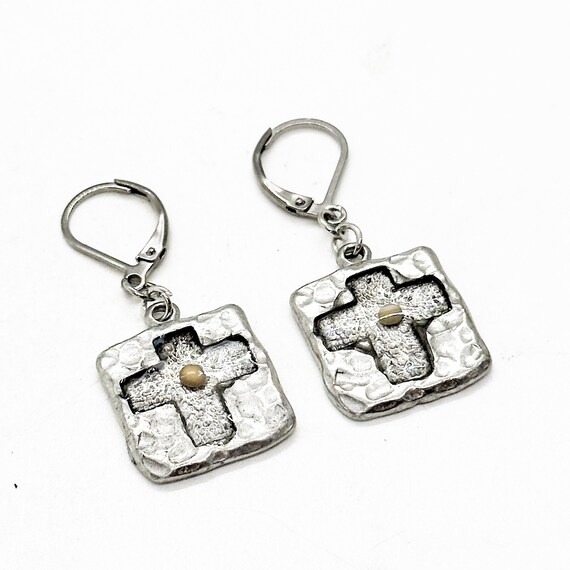 Mustard Seed Cross Lever Back Earrings, Mustard Seed Faith Jewelry, Matthew 17:20 Bible Verse Jewelry, Scripture Jewelry