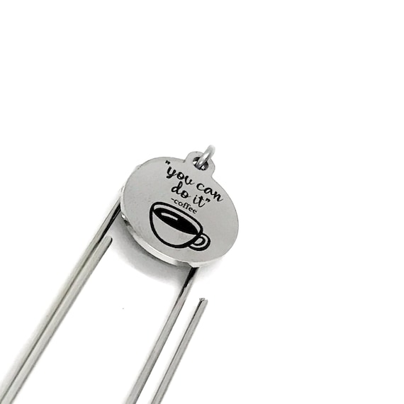 Bookmark Gift, You Can Do It Coffee Bookmark, Coffee Lover Gift, Planner Bookmark, Charm Bookmark, Paperclip Bookmark, Coffee Box Gift