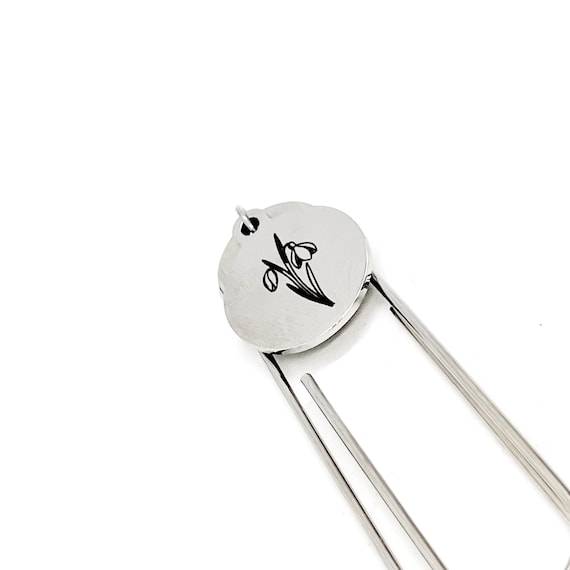 Birth Month Flower Bookmark, January Flower Bookmark,  Snowdrop Bookmark, Charm Bookmark, January Birthday Gift, Reader Gift, Charm Bookmark