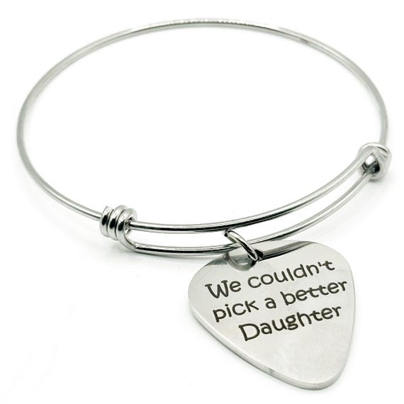 We Couldn’t Pick A Better Daughter Bracelet Stainless Steel Guitar Pick Charm Gift From Parents