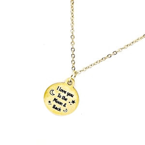 Love Gift, I Love You To The Moon And Back Necklace, Wife Gift, Daughter Gift, Granddaughter Gift, Gift For Her, Girlfriend Gift