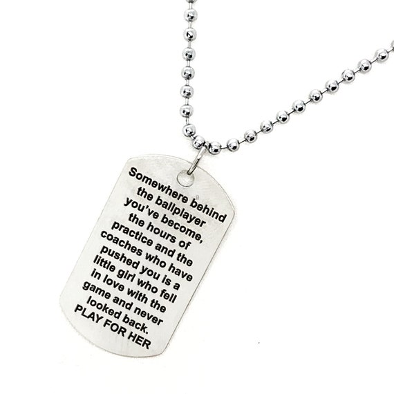 Encouragement Gift For Her, Play For Her Necklace, Ballplayer Gift, Softball Player, Basketball Player, Motivation Gift, Baseball Player