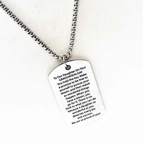 To Our Daughter Graduation Day Necklace, We Are Proud Of You, Pursue Your Dreams, Encouraging Her, Motivating Her, Going To College