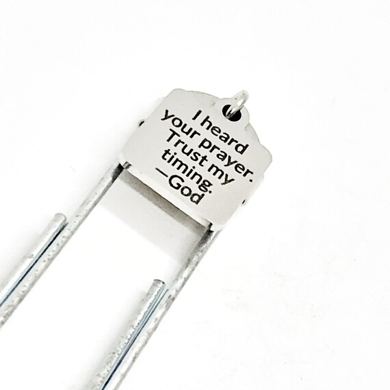 Faith Gift, I Heard Your Prayer, Trust My Timing Bookmark, Christian Gift, Faith Bookmark, Christian Bookmark, Charm Bookmark