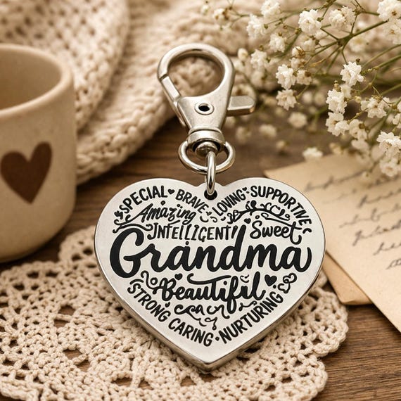 Grandma Heart Clip On Charm Gift