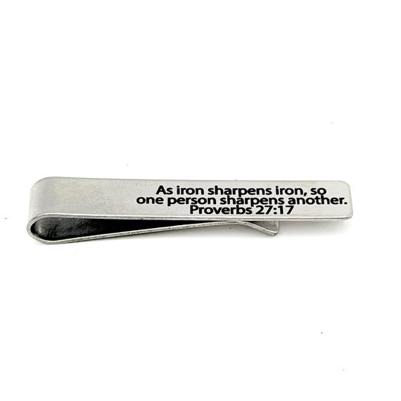 Iron Sharpens Iron Tie Clip Faith Gift