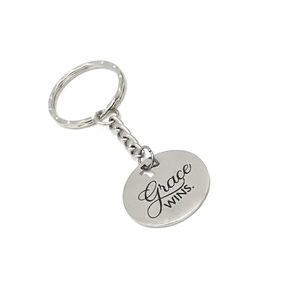 Faith Gift, Grace Wins Keychain, Christian Grace, Christian Keychain, Redeeming Grace, Charm Keychain, Cross Keychain, God’s Grace Gift