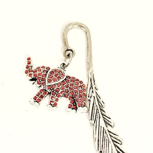 Bookmark Gift, Good Luck Bookmark, Reader Gift, Red Elephant Bookmark, Elephant Gift, Good Luck Gifts, Power Bookmark, College Studies Gift