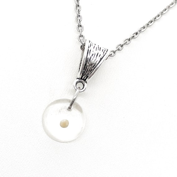 Mustard Seed Necklace, Mustard Seed Charm Necklace, Round Mustard Seed Pendant, Mustard Seed Faith, Mustard Seed Necklace Gift For Her