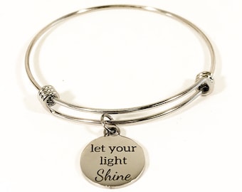 Let Your Light Shine Bracelet, Christian Jewelry, Christian Bracelet, Let Your Light Shine Jewelry Gift, Motivational Jewelry, Encouraging
