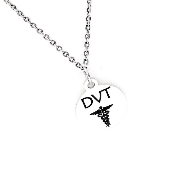 DVT Necklace, Deep Vein Thrombosis Medical ID, DVT Medical Condition Medical Notification, Medical Condition Necklace
