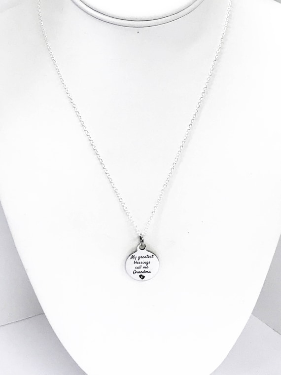 My Greatest Blessings Call Me Grandma Silver Necklace, Grandmother Necklace, Grandmother Gift, Grandmother Christmas Gift, Grandma Gift