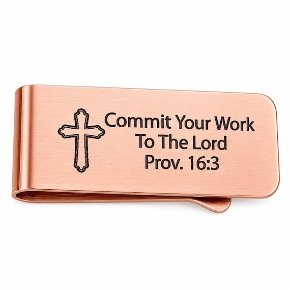 Commit Your Work To The Lord Rose-Gold Money Clip