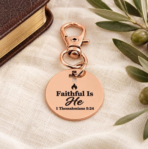 Faithful Is He Rose Goldtone Clip On Charm