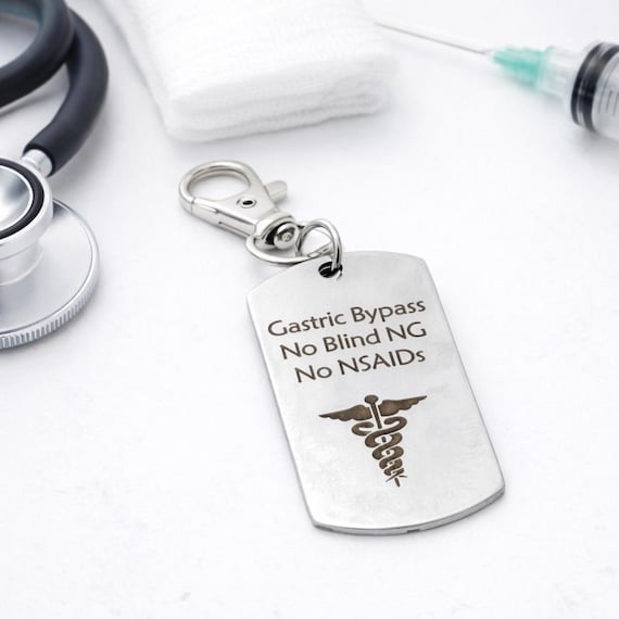 Gastric Bypass Medical Alert Clip On Charm