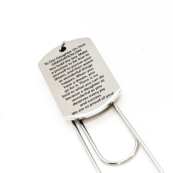 Daughter Graduation Bookmark Gift, To Our Daughter, We Are So Proud Of You, Gift For Her, Dream Big Dreams, College, From Mom Or Dad