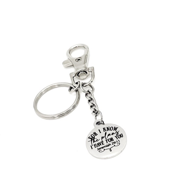 Bible Verse Gifts, For I Know The Plans I Have For You Keychain, Jeremiah  29 11 Religious Keychain Clip, Christianity Gift, Religious Gift