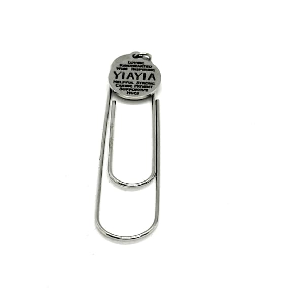 Yiayia Words Charm Bookmark, Paperclip Bookmark, Reader Gift, Book Lover, Novel Lover, Gift For Her, Grandmother Gift, Grandmom Names