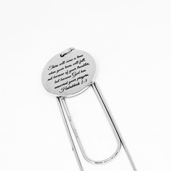 Answered Prayers Tears of Joy Bible Verse Bookmark Habakkuk 2 3 Christian Scripture Gift