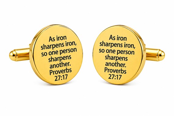 Iron Sharpens Iron Goldtone 20mm Cuff Links