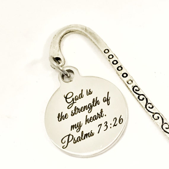 Bookmark Gift, God Is The Strength Of My Heart Bookmark, Bible Journaling Gift, Psalms 73 23, Planner Accessories, Christian Sympathy Gift
