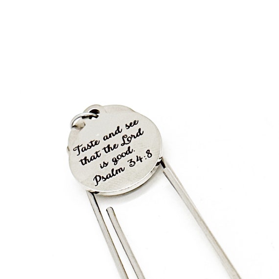 Taste And See That The Lord Is Good Charm Bookmark, Psalm 34 8, Scripture Gift, Cookbook Bookmark, Bible Bookmark, Chef Gift, Cook Gift