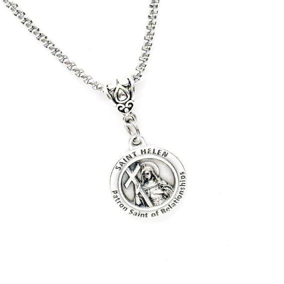 Saint Helen Patron Saint Of Relationships Pendant Necklace, Catholic Saints, Gift For Her, Wife, Daughter, Family Unity, Marriage Counseling