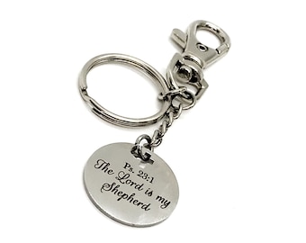 Scripture Gifts, The Lord Is My Shepherd Keychain, Psalm 23 1, Faith Gifts, Scripture Quote, Bible Verse Gift, Christian Gifts, Baptism Gift