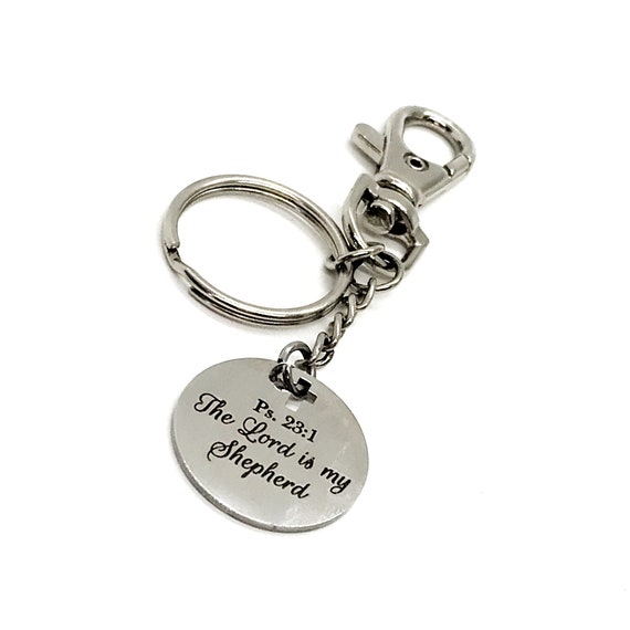Scripture Gifts, The Lord Is My Shepherd Keychain, Psalm 23 1, Faith Gifts, Scripture Quote, Bible Verse Gift, Christian Gifts, Baptism Gift