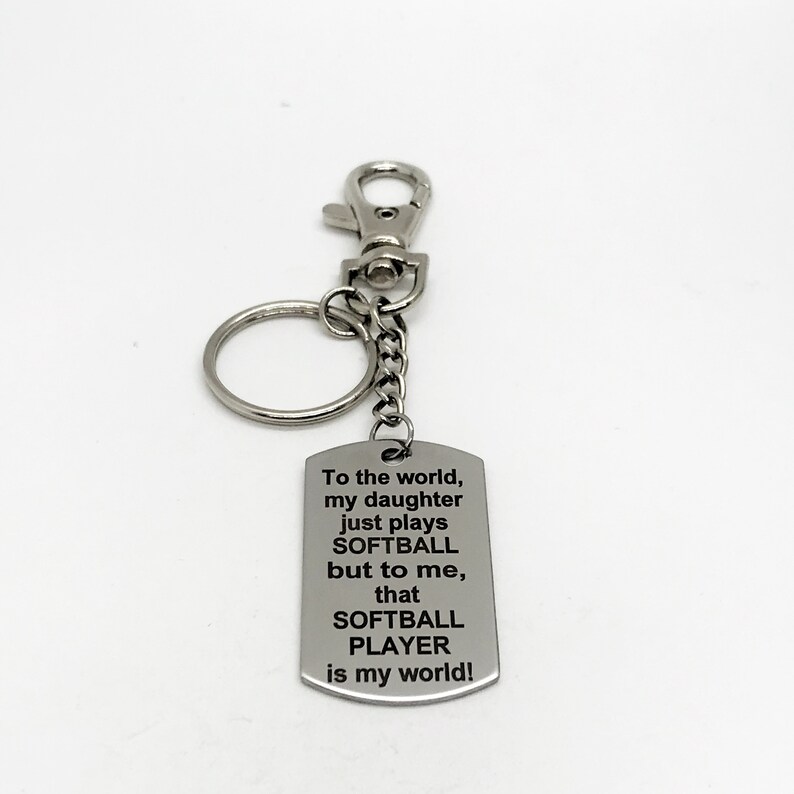 Softball Mom Gift Softball Mom Keychain My Daughter Plays Etsy