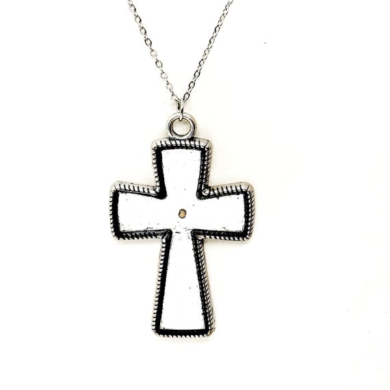Mustard Seed Cross Necklace, Mustard Seed Faith, Large Mustard Seed Cross, Matthew 17 20 Jewelry, Christian Jewelry, Faith Jewelry Gift