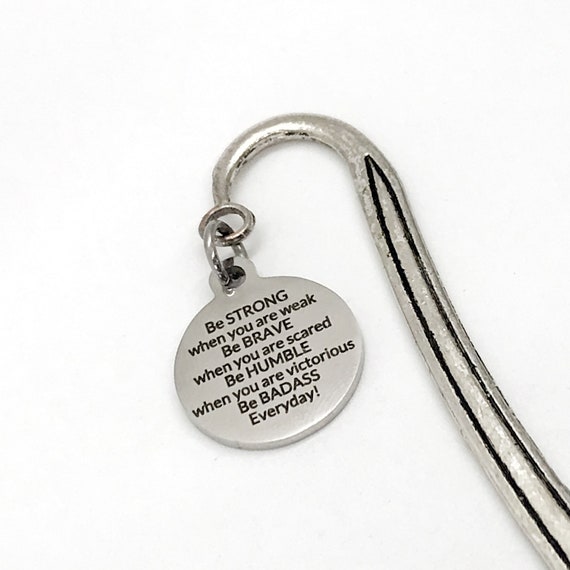 Planner Charm, Strong Brave Humble Bookmark, Planner Accessories, Charm Bookmark, Planner Gift, Shepherd Hook Bookmark, Encouragement Gift