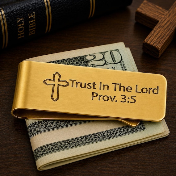 Goldtone Trust In The Lord Prov 3 5 Money Clip