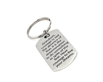 Grandson Gift, Grandson Keychain, Grandson Courage Gift, Encouraging Him, Gift For Him, Gift to Grandson, Gift from Grandparents