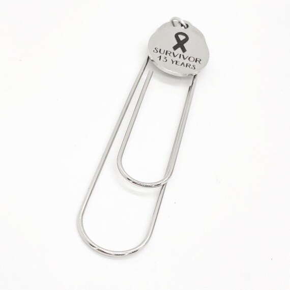 Cancer Surviver 13 Years Charm Paperclip Bookmark, Cancer Survivor Gift, Reader Gift, Planner Bookmark, Bible Bookmark, Survivor Celebration