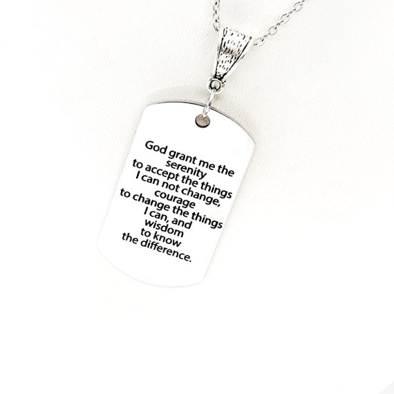 Serenity Prayer Necklace, Recovery Gift, Recovery Prayer, God Grant Me The Serenity, Faith Gift, Serenity Courage Wisdom