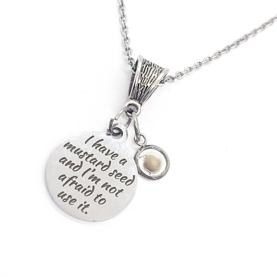 Scripture Gift, Mustard Seed Necklace, Mustard Seed Faith, Matthew 17 20 Quote, Christian Gift, Christian Jewelry, Faith Gifts for Her