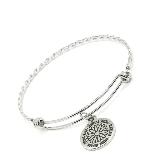 Wonderful Woman Charm Bracelet, Celebrating Her, Selfless, Strong, Loving Kind, Fearless, Motivating, Gift For Her, Daughter, Wife, Friend