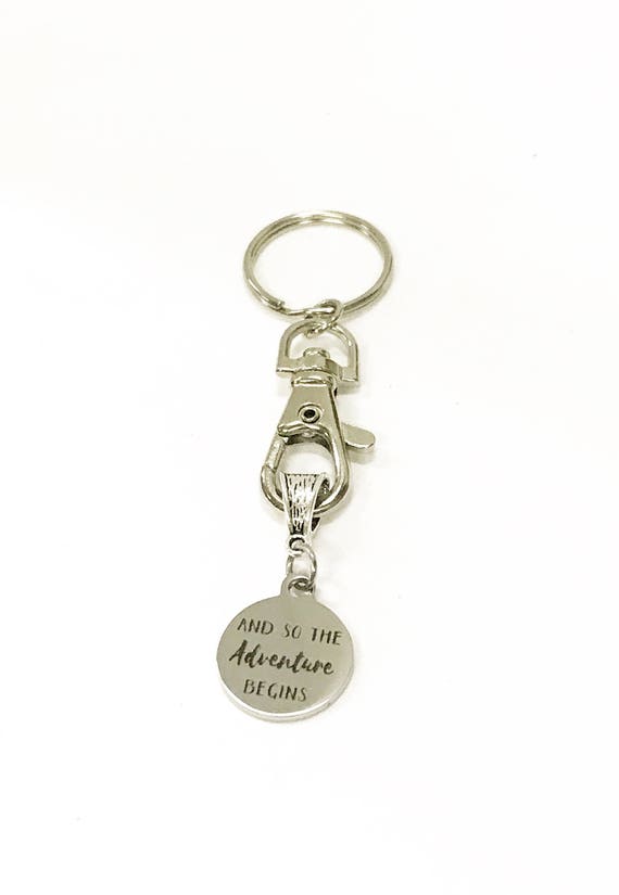 And So The Adventure Begins Keychain, Direct Sales Team New Member Gift, New Job Gift, Encouragement Gift, New Baby Gift, Wedding Gift