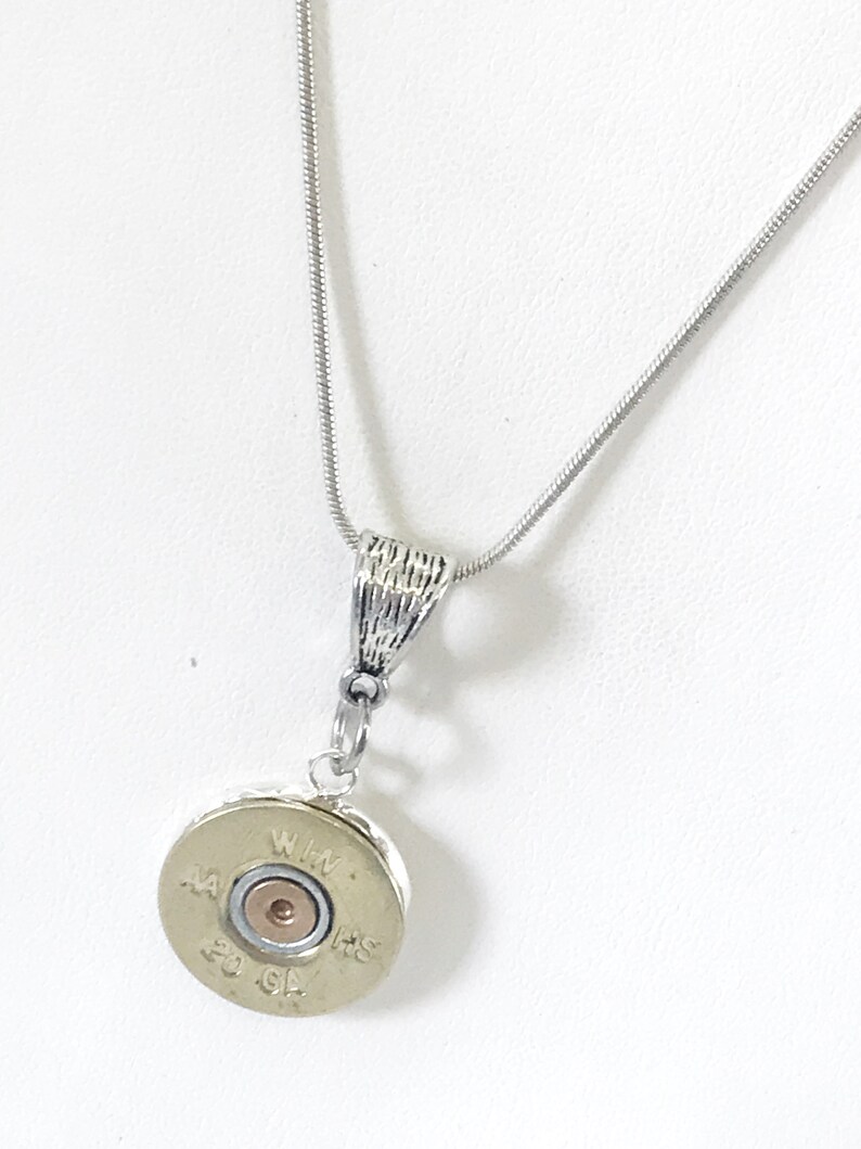 Shotgun Shell Necklace, 20 Gauge Shotgun Shell Pendant Necklace, Shotgun Shell Jewelry, 20g Shotgun Shell Jewelry, Shooting Sports Necklace image 4