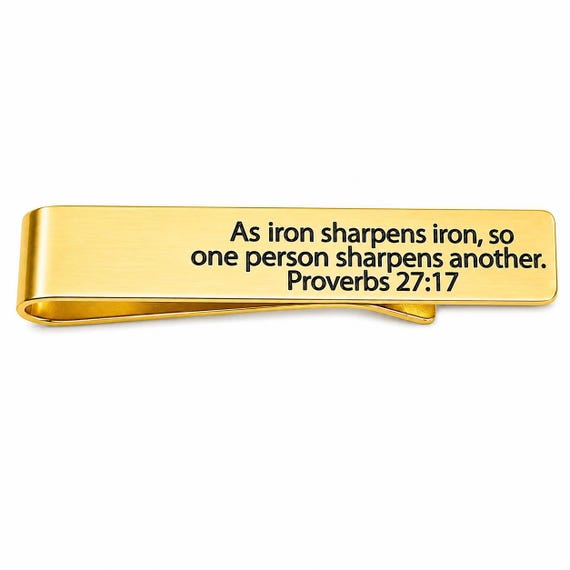Iron Sharpens Iron Goldtone Tie Clip Faith Gift
