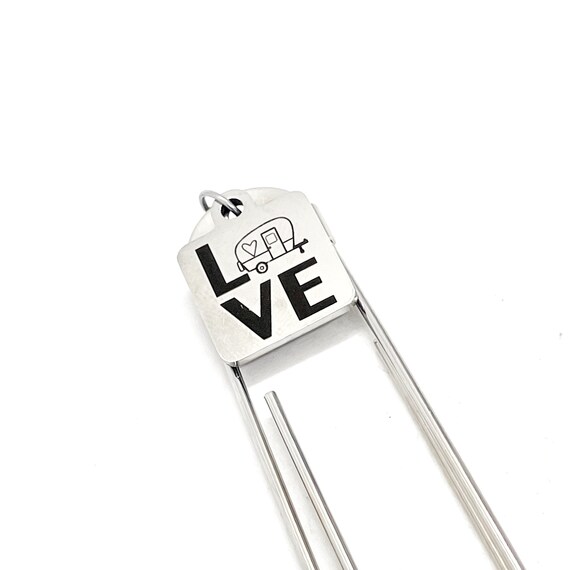 Camping Gift, Love Camping Bookmark, Reader Gift, Charm Bookmark, Paperclip Bookmark, Planner Bookmark, Camping And Reading, Book Club Gift