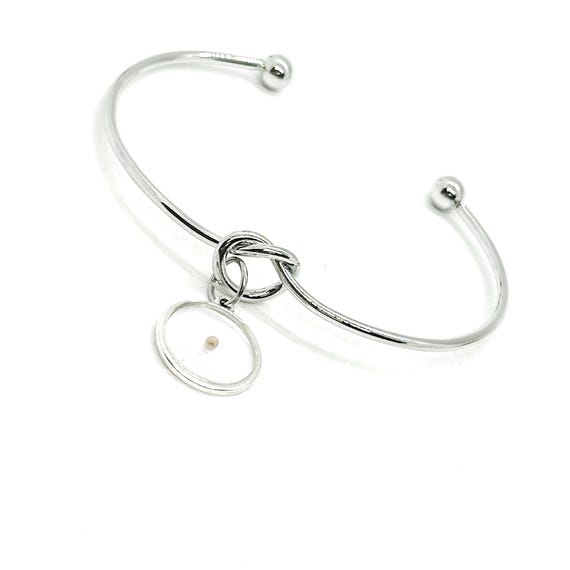 Mustard Seed Charm Cuff Bracelet Jewelry, Simple Mustard Seed Knot Bracelet, Believer, Christian Jewelry, Mustard Seed Faith Gift For Her