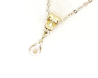 Collana con ciondolo a goccia color oro con semi di senape, gioielli con semi di senape, collana color oro con semi di senape, collana regalo con gioielli cristiani