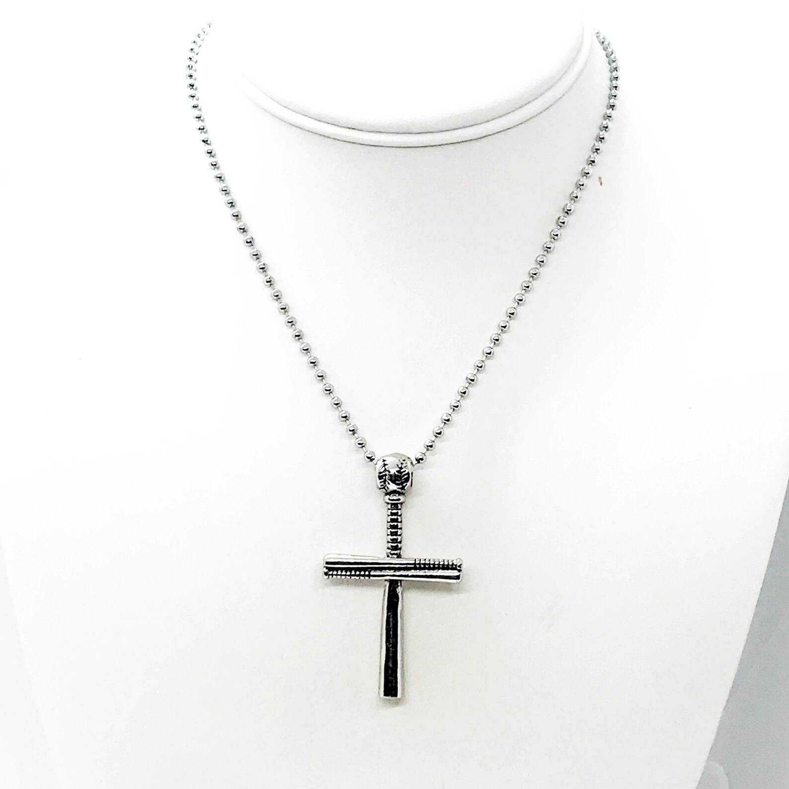 Baseball Bat Cross Necklace Baseball Player Gift Son Gift Etsy