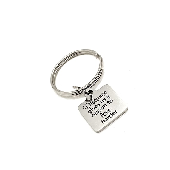Love Gift, Distance Gives Us A Reason To Love Harder Keychain, Long Distance Love, Moving Away Gift, Gift For Her, Gift For Him, I Love You