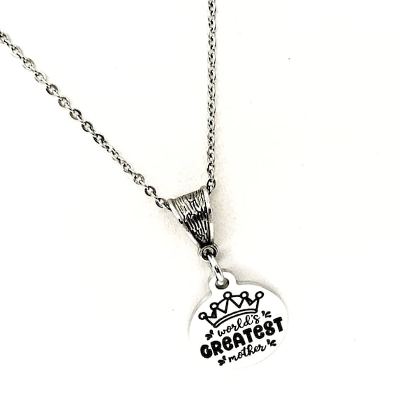 Mom Gift, Worlds Greatest Mother Necklace, Gift For Mom, Mothers Day Gift, Mom Birthday, Mother Of the Bride , Mother of the Groom